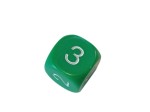 Green D3 Dice Numbered 1-3 Twice